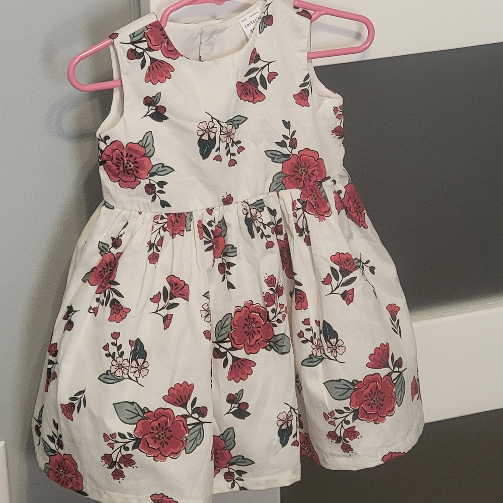 Carter's White and Red Floral Dress